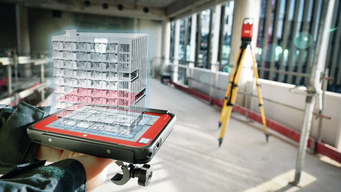 Implantation de chantier avec une station Hilti et sa tablette