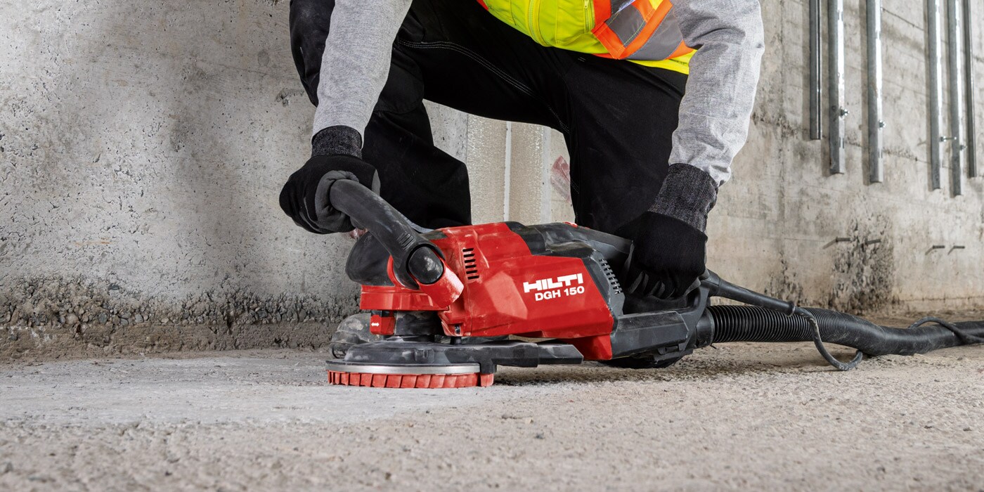Ponceuse diamant Hilti DGH 150 sur un sol
