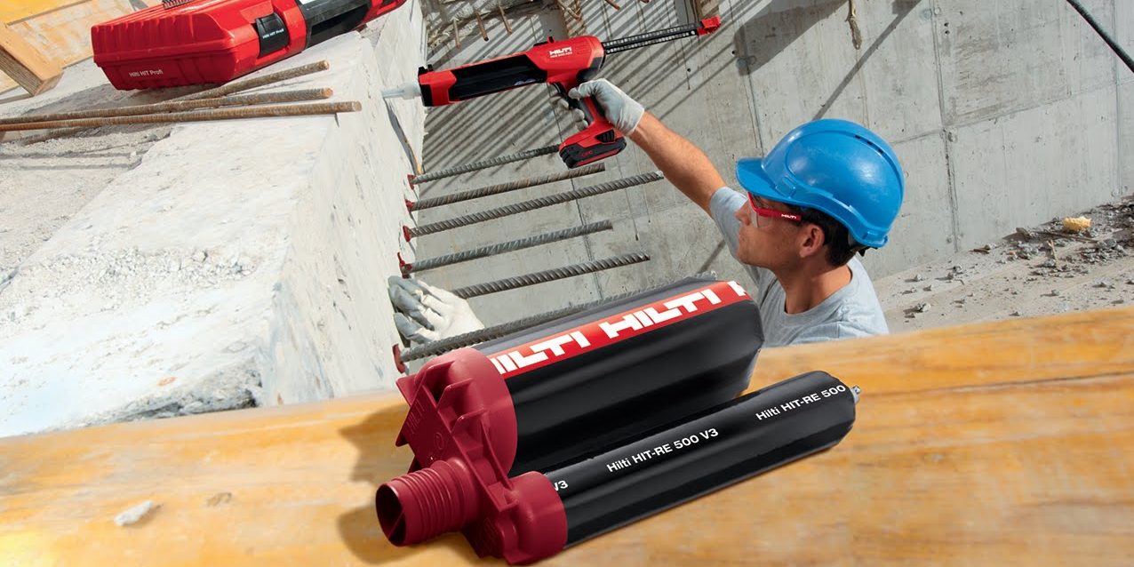 Résine Hilti pour scellement de fers à béton