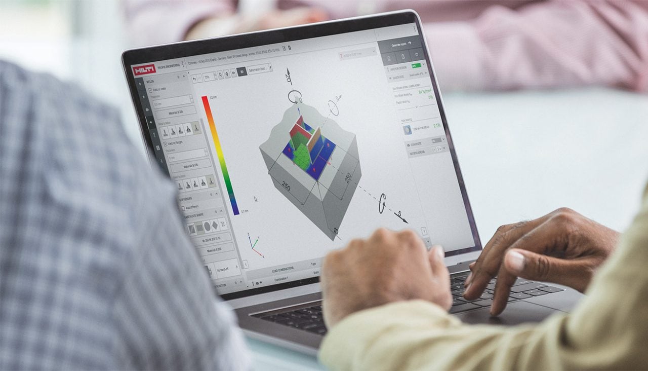 Logiciel PROFIS Engineering sur un ordinateur portable