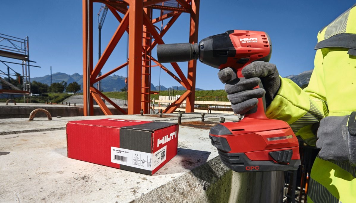 SIW 6AT-A22, SI-AT-A22, B22, SI-S, KB-TZ, HST3 HST3 stud anchor, KB-TZ stud anchor, cordless impact wrench, adaptive torque module, compact battery, long socket