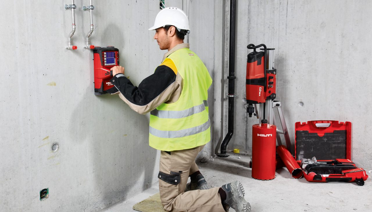 PS 1000 (en) Display in english, PS 1000 X-Scan, PS 1000-B, Concrete Inspection, Mechanical, Scanning, Diamond coring, through drilling, Reinforcing bars, Rebar inspection, Radar