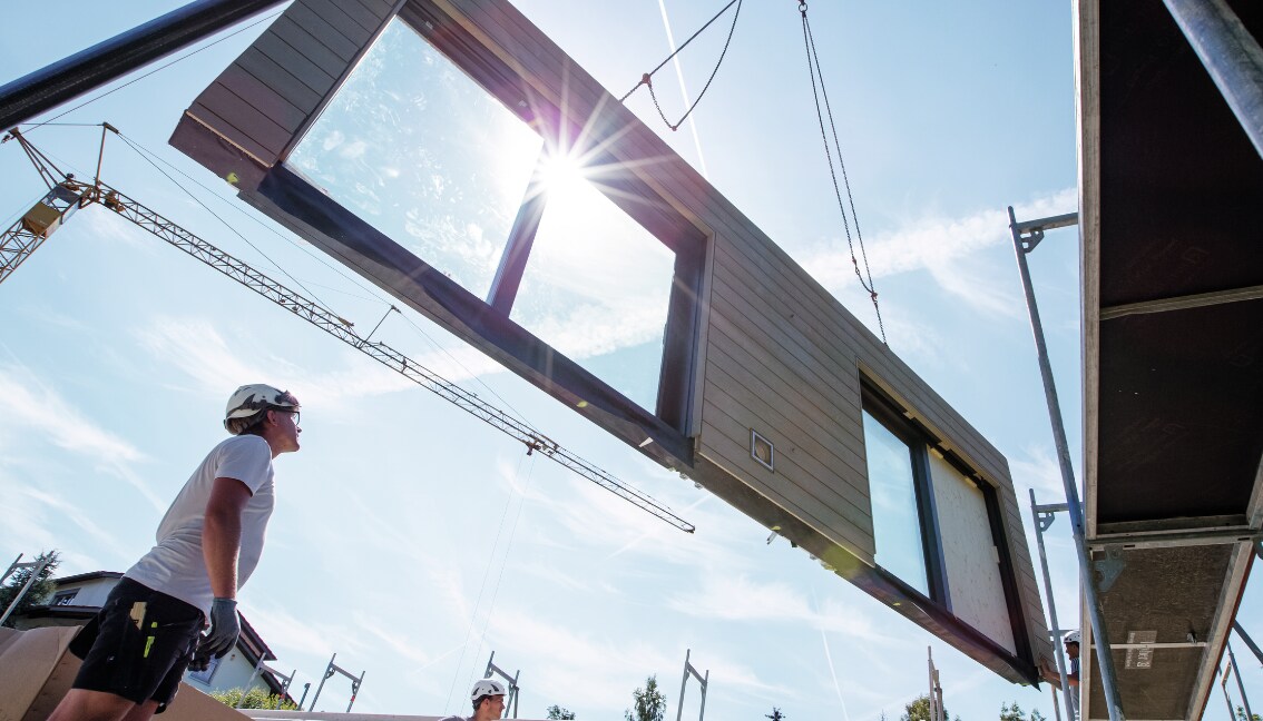 Chantier de prefab bois