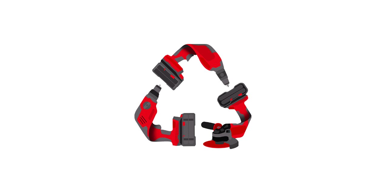 Illustration recyclage outils éléctroportatifs hilti