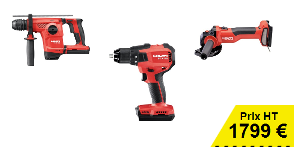 Pack 3 machines équipées 3 batteries + 1 chargeur - 22V Nuron 