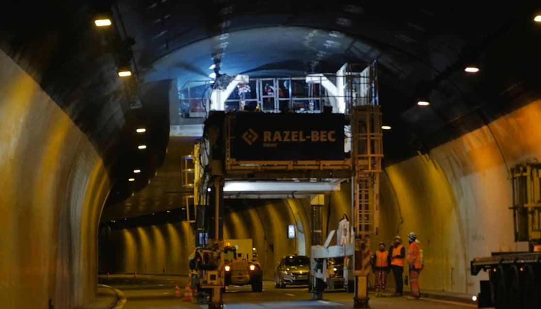 Chantier d'un tunnel à Lyon