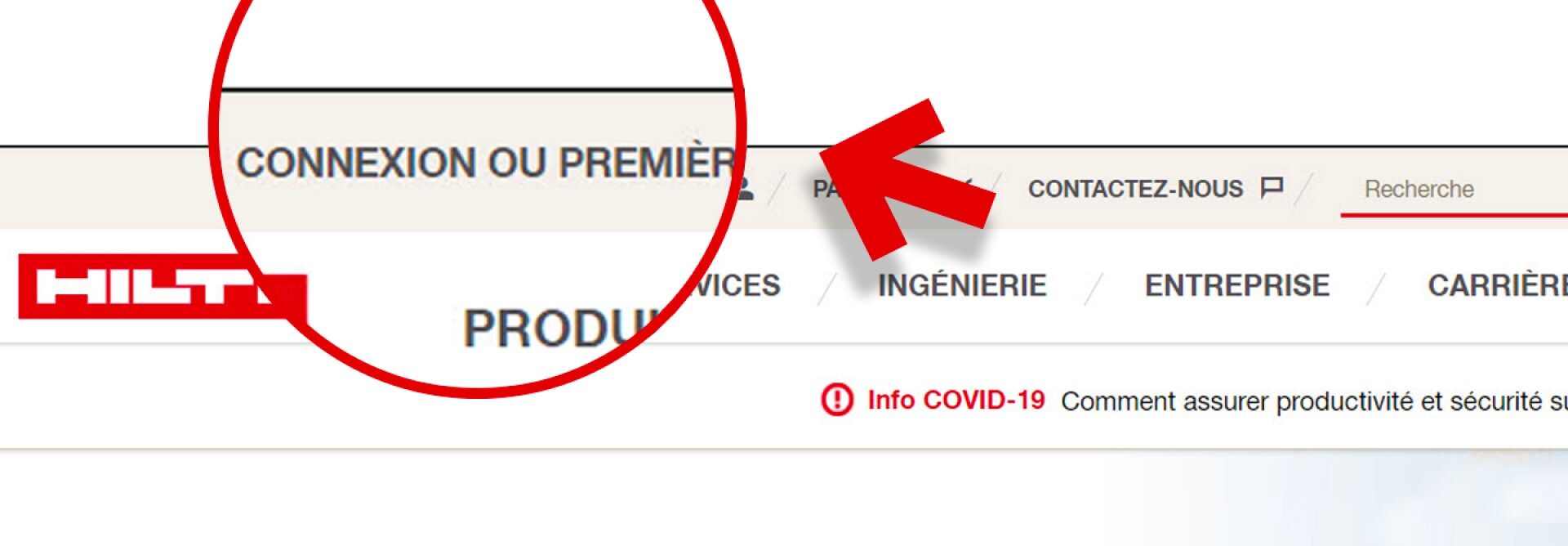 se connecter sur hilti.fr