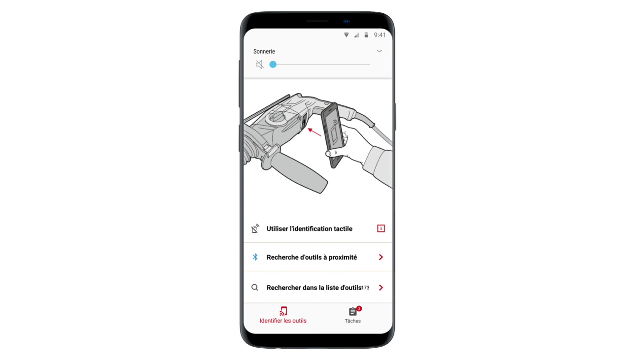Scan outil avec hilti connect