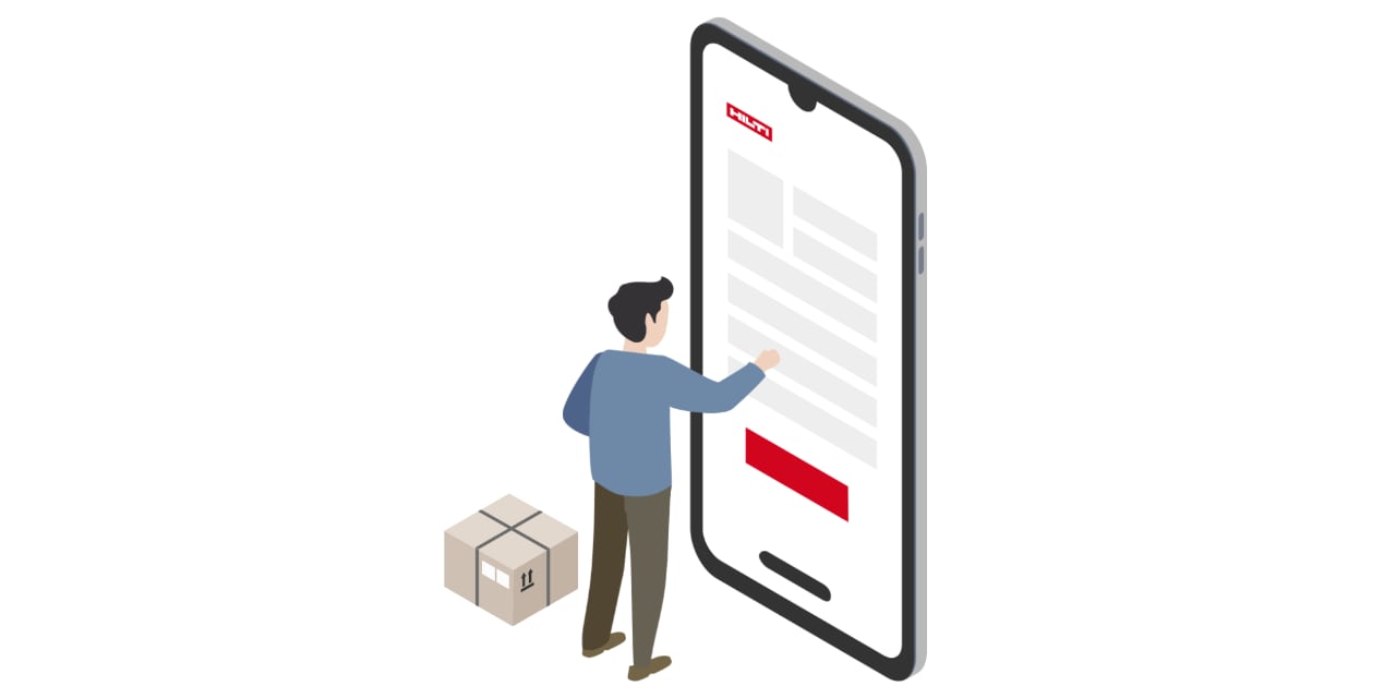 Illustration d'un utilisateur Hilti Mobile