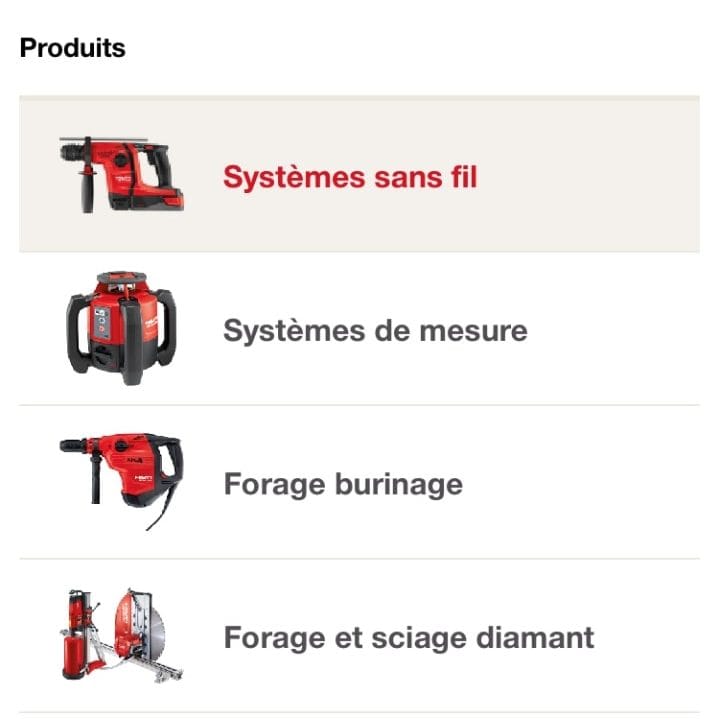catalogue produits d'outillage électroportatif professionnels