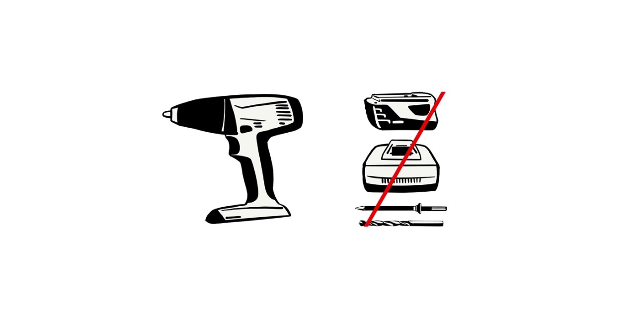Illustration SAV d'une visseuse sans batterie, sans chargeur ni accessoires