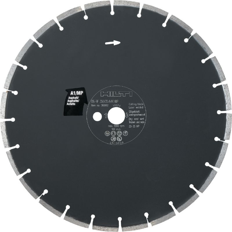 Lame pour scie à sol A1/MP (asphalte) Lame pour scie à sol (20-35 cv) de qualité supérieure pour les machines de sciage au sol – conçue pour la découpe de l'asphalte