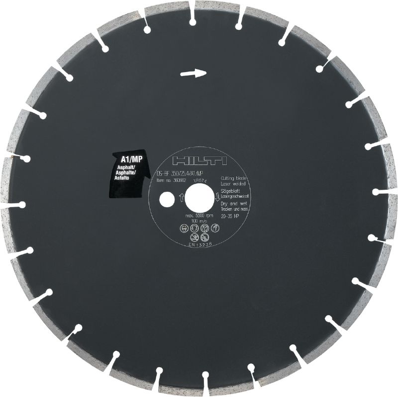 Lame pour scie à sol A1/MP (asphalte) Lame pour scie à sol (20-35 cv) de qualité supérieure pour les machines de sciage au sol – conçue pour la découpe de l'asphalte