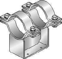 Sabot de tubage MI-PS 2/2 Doubles sabots de tubage galvanisés à chaud (GAC) pour fixer les tuyaux DN 200-600 sur les poutres MI dans les applications pour charges lourdes