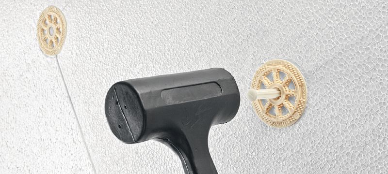 Clou d'isolation SDK-FV Cheville d'isolation à frapper, économique et bénéficiant de l'homologation ATE pour la fixation sur les façades ETICS Applications 1