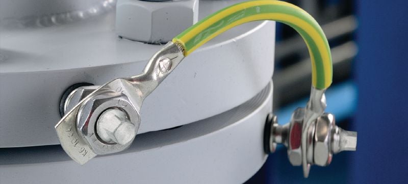 Goujon à visser S-BT-EF Vis de goujon fileté (galvanisé à chaud en acier au carbone, filetage métrique) pour les connexions électriques sur l’acier dans les milieux moyennement corrosifs Applications 1