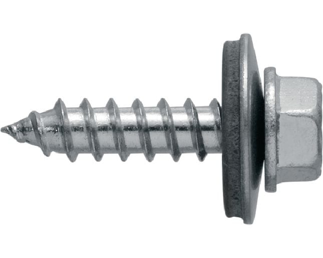 Vis autotaraudeuses S-MP 63 S Vis autotaraudeuse (acier inoxydable A2) avec rondelle de 19 mm pour la fixation d'une couche mince de métal sur du métal ou du bois