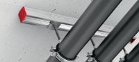 Rail de supportage MQ-41-L Rail de supportage MQ galvanisé d'une hauteur de 41 mm, destiné aux applications pour charges moyennes Applications 1