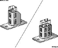 Pied de rail MQP-R Pied de rail en acier inoxydable (A4) pour la fixation des rails sur divers matériaux support