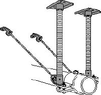 Point fixe MFP 3-F Kit point fixe galvanisé à chaud (GAC) avec renfort pour une performance maximale dans les applications avec des charges axiales de tube jusqu'à 20 kN