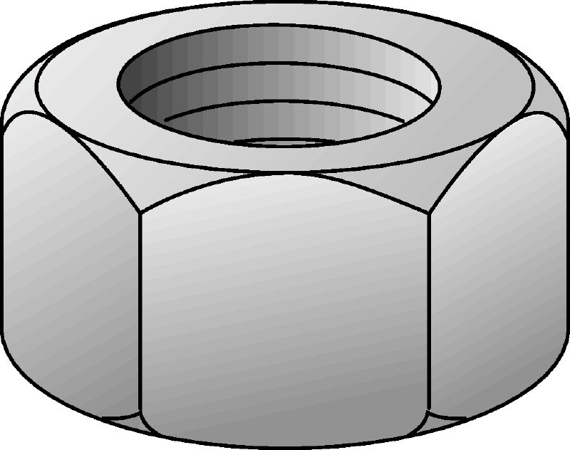 Écrou hexagonal de classe 8 GAC DIN 934 Écrou hexagonal de classe 8 galvanisé à chaud (GAC) conforme à DIN 934