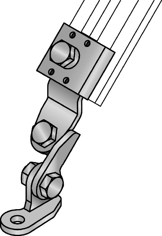 Connecteur transversal sismique MQS-SP-T Connecteur de rails de supportage galvanisé et prémonté avec homologation FM pour contreventement sismique transversal des tuyaux de sprinklers d'incendie