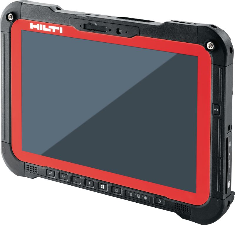 Tablette d'implantation PLC 600 Contrôleur d'outil d'implantation doté d'une puissance de calcul rapide et d'un écran 10” pour la mise en place sur le chantier, l'arpentage et l'implantation BIM-to-Field à l'aide de tous les outils d'implantation avancés Hilti