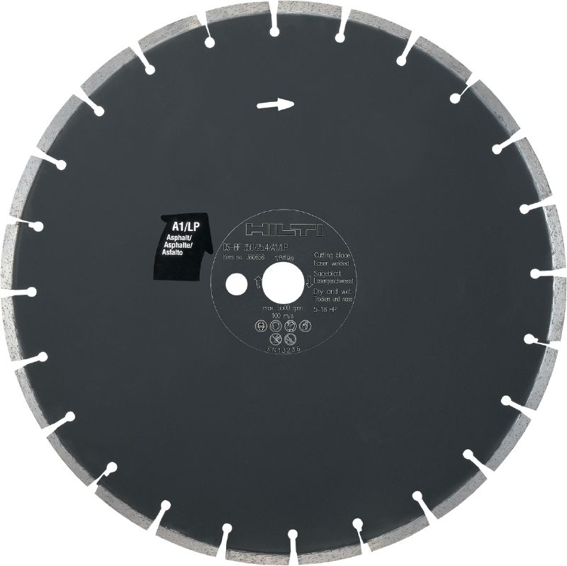 Lame pour scie à sol A1/LP (asphalte) Lame pour scie à sol (5-18 HP) de haute qualité pour les appareils de sciage à sol - conçue pour la découpe de l'asphalte