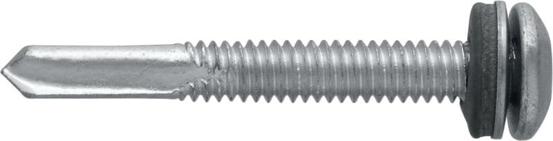 Vis métalliques autoperceuses S-MD 35 PS Vis autoperceuse à tête cylindrique (acier inoxydable A2) avec rondelle de 12 mm pour les fixations de métal sur métal d'épaisseur élevée (jusqu'à 15 mm)