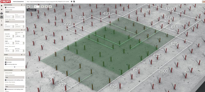Suite PROFIS Engineering - Logiciel de dimensionnement structurel Logiciel d'ingénierie PROFIS basé en ligne pour le dimensionnement de connexions acier-béton et béton-béton selon une large plage de codes et d'homologations Applications 1