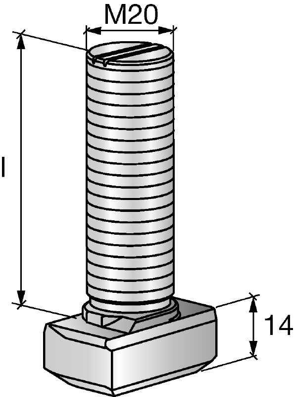 Boulon en T crénelé HBC-C-N Boulons en T crénelés pour les charges de traction et de cisaillement perpendiculaires ou parallèles (charges 3D)