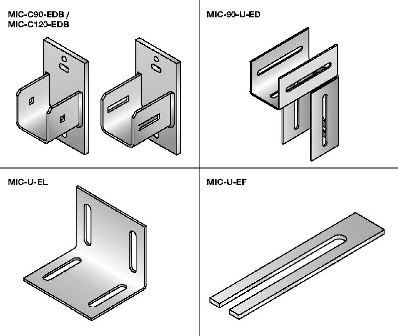 MIC Éléments de liaison galvanisés à chaud (GAC) pour l'installation flexible de poutres de séparation horizontale dans les cages d'ascenseurs
