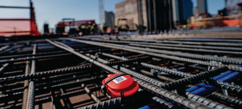 Capteurs de béton HCS T1 (Bluetooth®) Capteurs de maturité du béton pour surveiller sa température et sa résistance à l'aide d'une collecte de données sur chantier via Bluetooth® Applications 1
