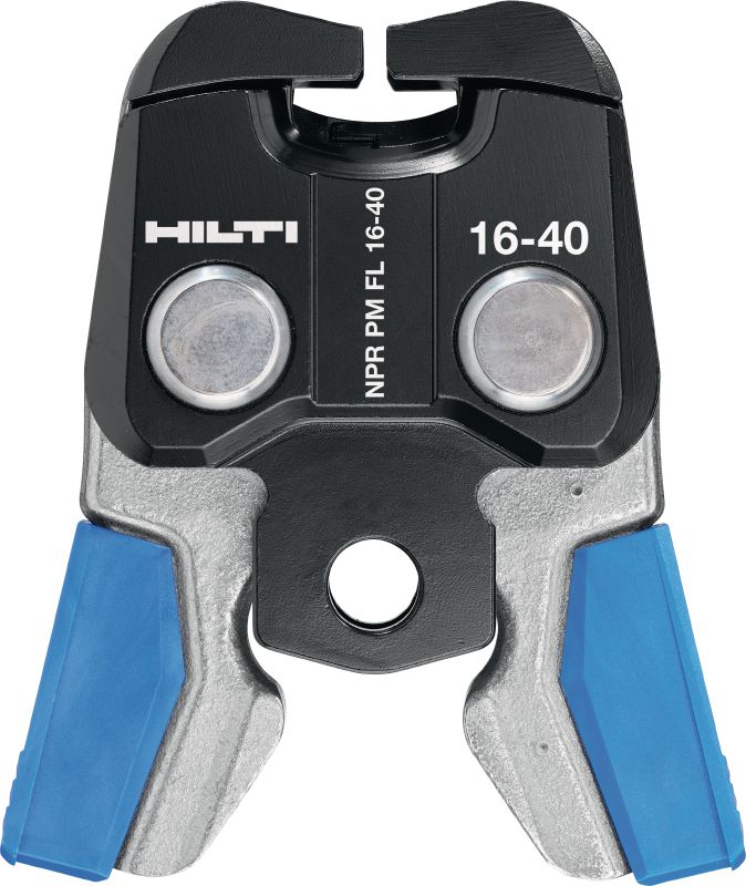 Mâchoire de sertisseuse NPR PM/S FL Mâchoires de sertisseuse pour les raccords à sertir Geberit FlowFit® jusqu'à 75 mm. Compatibles avec les outils de sertissage de tubes Hilti.