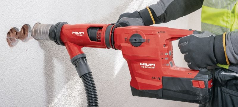 Perforateur sans fil TE 60-A36 Perforateur-burineur SDS Max 36 V avec systèmes anti-torsion (ATC) et de réduction active des vibrations (AVR) pour forage et burinage intensifs dans le béton Applications 1