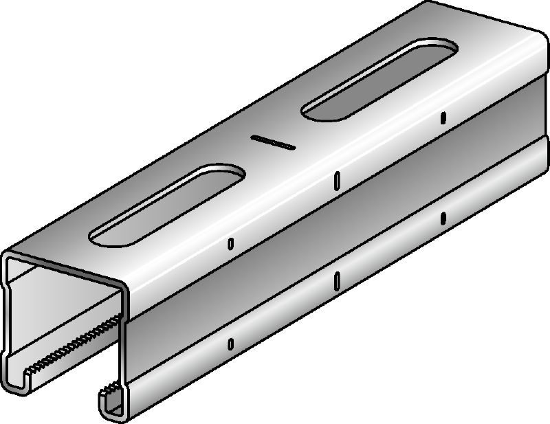 Rail MQ-41-RA2 Rail entretoise MQ en acier inoxydable (A2) d'une hauteur de 41 mm destiné aux applications pour charges moyennes