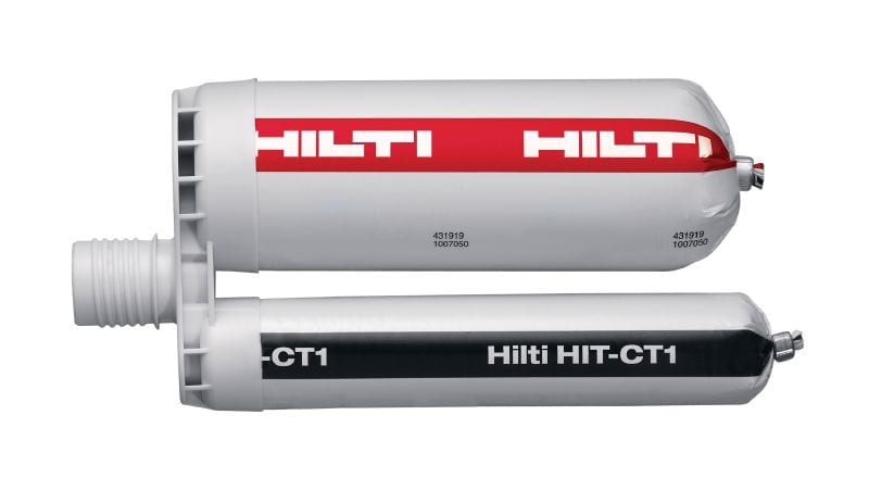 Cheville chimique HIT-CT 1 Résine Clean-Tec haute performance pour les fixations dans le béton et scellement d'armatures, formulée pour réduire au minimum les dangers pour la santé et l'environnement
