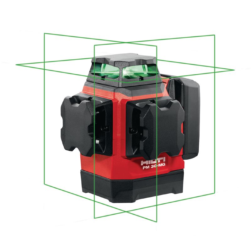 Laser multidirectionnel PM 30-MG Laser multidirectionnel à 3 lignes vertes à 360° pour l'aplomb, le nivellement, l'alignement et l'équerrage