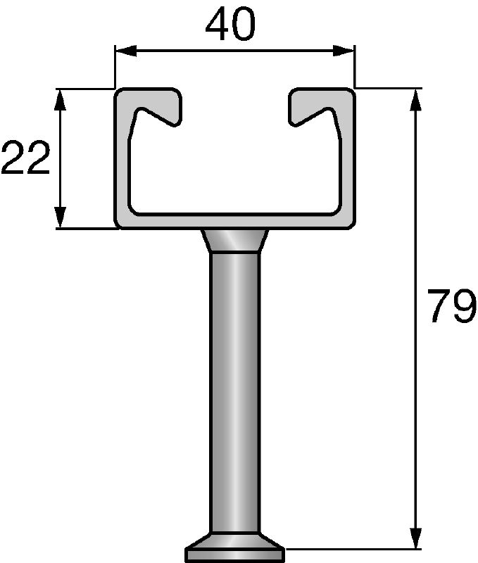 Rail d'ancrage laminé à chaud HAC-C Rails d'ancrage coulés, laminés à chaud et de tailles et longueurs standard, adaptés à un large éventail d'applications