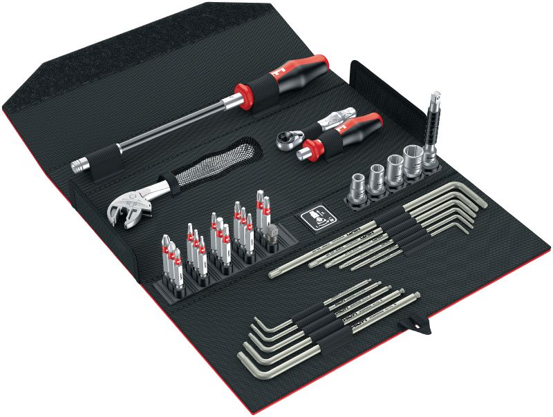 Kit d'outils à main S-TK (universel) Kit de 35 pièces contenant les outils à main essentiels pour la construction de fenêtres et l'entretien quotidien des bâtiments