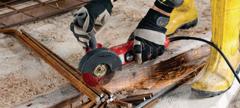 Meuleuse d'angle AG 125-15DB Meuleuse d'angle 1 500 W avec interrupteur de type homme mort et frein pour une sécurité maximale, pour disques jusqu'à 125 mm Applications 1