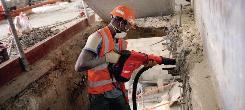 Système d'aspiration de poussière TE DRS-Y Système d'aspiration de poussière pour forage et burinage du béton avec les burineurs SDS Max (TE-Y) Hilti Applications 1