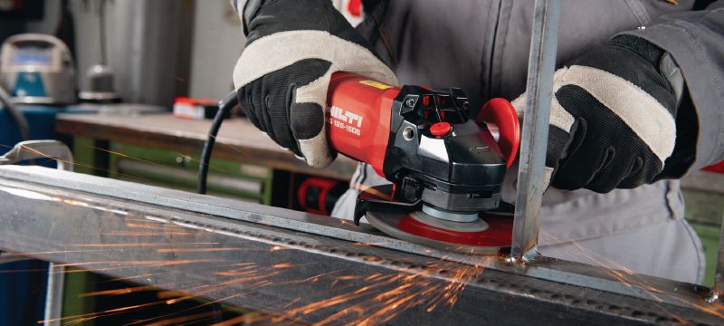 Meuleuse d'angle AG 125-15DB Meuleuse d'angle 1 500 W avec interrupteur de type homme mort et frein pour une sécurité maximale, pour disques jusqu'à 125 mm Applications 1