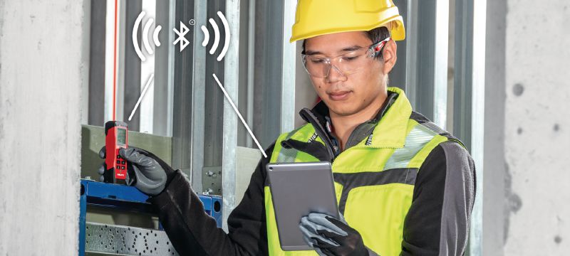 Lasermètre PD-I Lasermètre robuste avec fonctions de mesure intelligente et connectivité Bluetooth® pour les applications intérieures jusqu'à 100 m/330 ft Applications 1