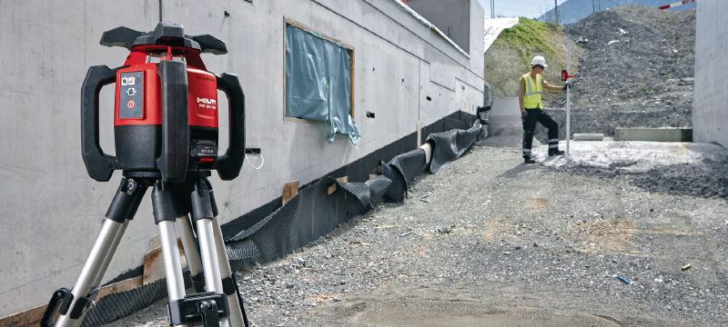 Niveau laser rotatif extérieur PR 30-HVS A12 Laser rotatif d'extérieur avec fonctions automatiques d'alignement vertical et d'indication de la pente sur cadran Applications 1