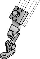 Connecteur transversal sismique MQS-SP-T Connecteur de rails de supportage galvanisé et prémonté avec homologation FM pour contreventement sismique transversal des tuyaux de sprinklers d'incendie