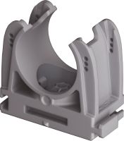 Attache pour tube X-EKS MX (02) Attache pour tube en plastique optimisée pour clous en bande et compatible avec une large variété de méthodes de fixation et de matériaux support