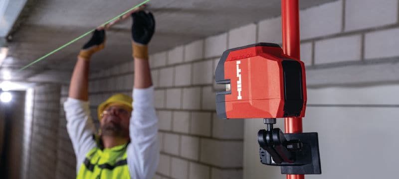 Laser ligne transversal et vertical de haute précision PM 20-CGE Laser combiné à faisceau vert de haute précision avec 2 lignes et 4 points pour l'aplomb, le nivellement, l'alignement et l'équerrage Applications 1