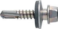 Vis métalliques autoperceuses S-MD 53 S Vis autoperceuse (acier inoxydable A2) avec rondelle de 16 mm pour les fixations de métal sur métal d'épaisseur moyenne à élevée (jusqu'à 4 mm)