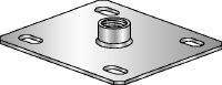 Platine pour charges lourdes MGZ 4 Platine galvanisée pour charges lourdes avec homologation chocs de la défense civile et quatre points de chevillage
